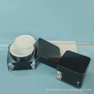 High quality refillable luxury acrylic cosmetic jars double wall face cream plastic jar